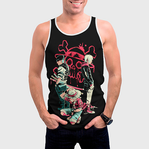 Мужская майка без рукавов Тройка из Ван Писа / 3D-Белый – фото 3