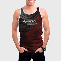 Майка-безрукавка мужская Cyberpunk 2077 phantom liberty black red, цвет: 3D-белый — фото 2