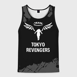 Майка-безрукавка мужская Tokyo Revengers glitch на темном фоне, цвет: 3D-черный