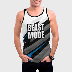 Майка-безрукавка мужская Beast mode - blue sport, цвет: 3D-черный — фото 2