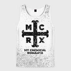 Майка-безрукавка мужская My Chemical Romance с потертостями на светлом фоне, цвет: 3D-белый