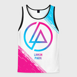 Майка-безрукавка мужская Linkin Park neon gradient style, цвет: 3D-черный