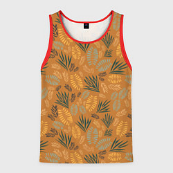 Майка-безрукавка мужская Мексиканские оранжевые папаротники, цвет: 3D-красный