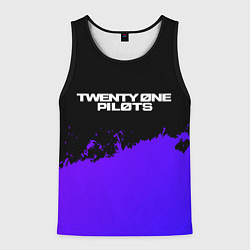 Майка-безрукавка мужская Twenty One Pilots purple grunge, цвет: 3D-черный