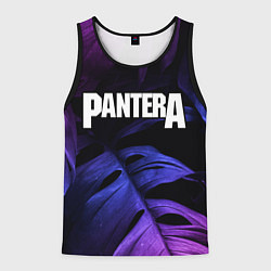 Майка-безрукавка мужская Pantera neon monstera, цвет: 3D-черный