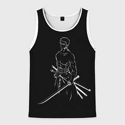 Майка-безрукавка мужская Roronoa Zoro - One Piece, цвет: 3D-белый