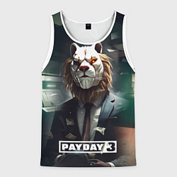 Майка-безрукавка мужская Payday 3 lion, цвет: 3D-белый