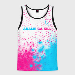 Майка-безрукавка мужская Akame ga Kill neon gradient style: символ сверху, цвет: 3D-черный