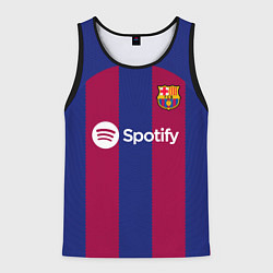 Майка-безрукавка мужская ФК Барселона форма 2324 домашняя, цвет: 3D-черный
