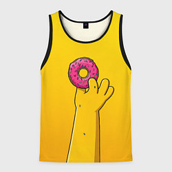 Майка-безрукавка мужская Гомер и пончик, цвет: 3D-черный