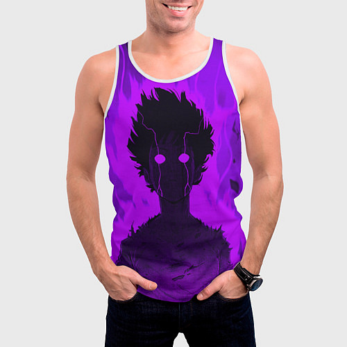 Мужская майка без рукавов Mob Psycho Rage / 3D-Белый – фото 3