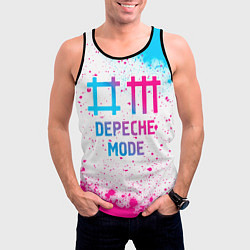 Майка-безрукавка мужская Depeche Mode neon gradient style, цвет: 3D-черный — фото 2