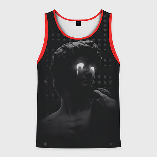 Мужская майка без рукавов Статуя Давида Микеланджело / 3D-Красный – фото 1