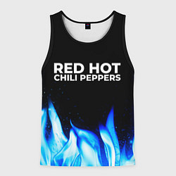 Майка-безрукавка мужская Red Hot Chili Peppers blue fire, цвет: 3D-черный