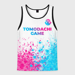 Мужская майка без рукавов Tomodachi Game neon gradient style: символ сверху