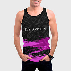 Майка-безрукавка мужская Joy Division rock legends: символ сверху, цвет: 3D-черный — фото 2