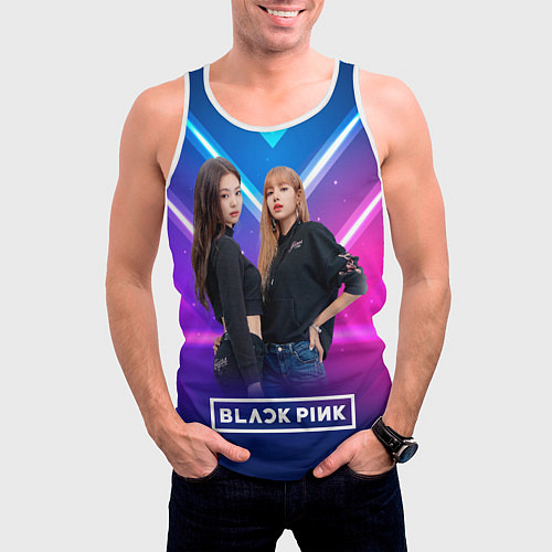 Мужская майка без рукавов Blackpink neon / 3D-Белый – фото 3