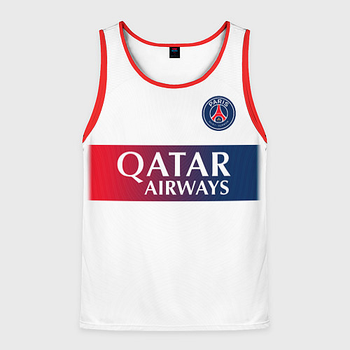 Мужская майка без рукавов Килиан Мбаппе форма ПСЖ 2324 гостевая / 3D-Красный – фото 1