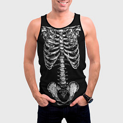 Майка-безрукавка мужская Скелет человека, цвет: 3D-черный — фото 2