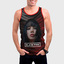 Майка-безрукавка мужская Blackpink red and black, цвет: 3D-красный — фото 2