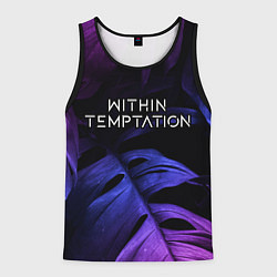 Майка-безрукавка мужская Within Temptation neon monstera, цвет: 3D-черный