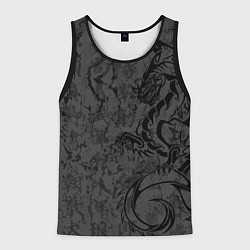 Майка-безрукавка мужская Black dragon - grunge, цвет: 3D-черный