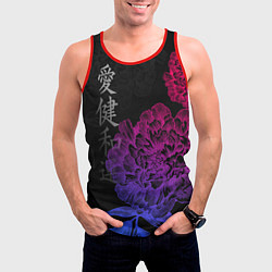 Майка-безрукавка мужская Neon flowers - japanese art, цвет: 3D-красный — фото 2