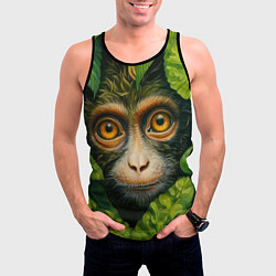 Майка-безрукавка мужская Обезьянка в джунгли, цвет: 3D-черный — фото 2