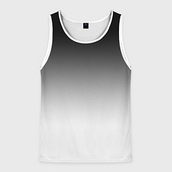 Майка-безрукавка мужская Black and white gradient, цвет: 3D-белый