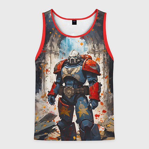 Мужская майка без рукавов Космодесант - Warhammer 40k / 3D-Красный – фото 1