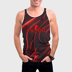 Майка-безрукавка мужская CSGO red abstract, цвет: 3D-белый — фото 2