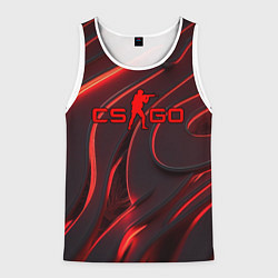 Майка-безрукавка мужская CSGO red abstract, цвет: 3D-белый