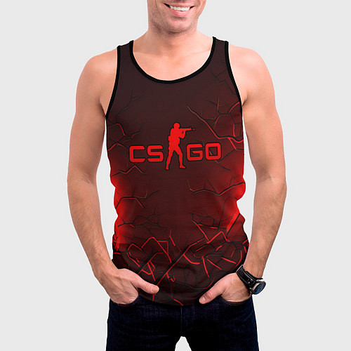 Мужская майка без рукавов CSGO logo dark red / 3D-Черный – фото 3