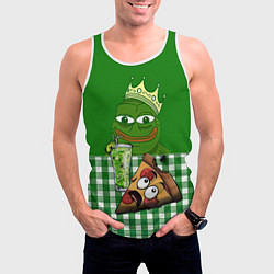 Майка-безрукавка мужская Pepe King with pizza, цвет: 3D-белый — фото 2