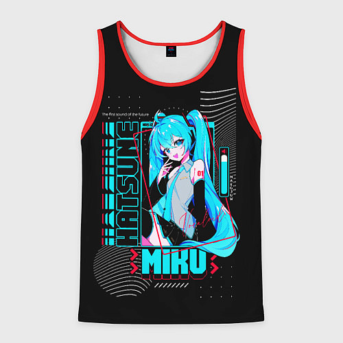 Мужская майка без рукавов Девочка Хацуне Мику / 3D-Красный – фото 1