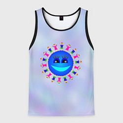 Майка-безрукавка мужская Земля детей, цвет: 3D-черный