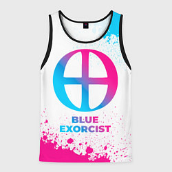 Майка-безрукавка мужская Blue Exorcist neon gradient style, цвет: 3D-черный
