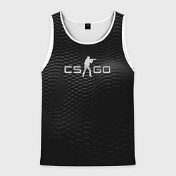 Майка-безрукавка мужская CS GO silver logo, цвет: 3D-белый