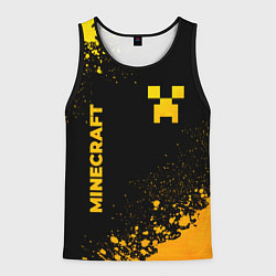 Мужская майка без рукавов Minecraft - gold gradient: надпись, символ