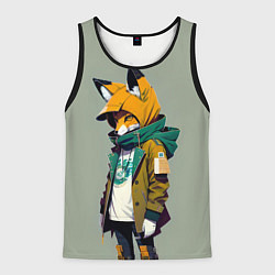 Майка-безрукавка мужская Молодая лисичка - городской стиль, цвет: 3D-черный