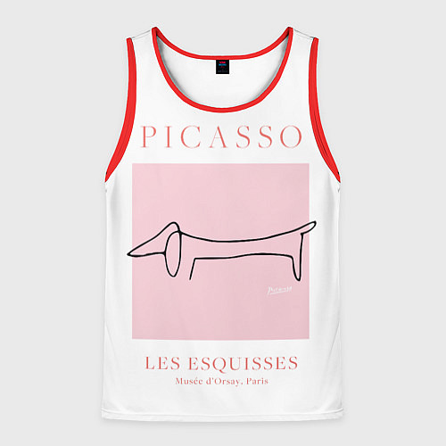 Мужская майка без рукавов Собака - Пабло Пикассо / 3D-Красный – фото 1
