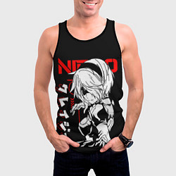 Майка-безрукавка мужская Nier automata - черный и красный, цвет: 3D-черный — фото 2