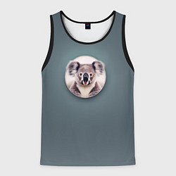 Майка-безрукавка мужская Забавная коала, цвет: 3D-черный