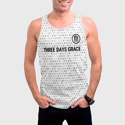 Майка-безрукавка мужская Three Days Grace glitch на светлом фоне: символ св, цвет: 3D-белый — фото 2