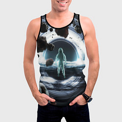 Майка-безрукавка мужская Black hole astronaut, цвет: 3D-черный — фото 2