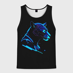 Майка-безрукавка мужская Пантера киберпан, цвет: 3D-черный