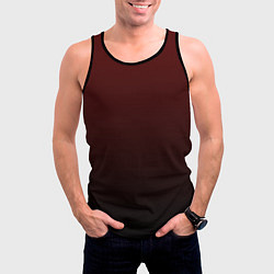 Майка-безрукавка мужская Градиент бордово-чёрный, цвет: 3D-черный — фото 2