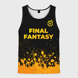 Майка-безрукавка мужская Final Fantasy - gold gradient: символ сверху, цвет: 3D-черный