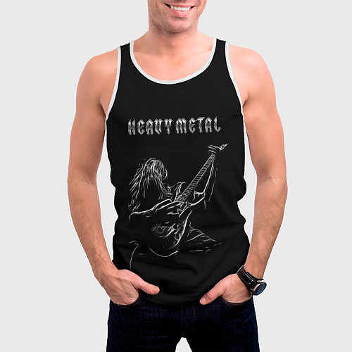 Мужская майка без рукавов Heavy metal metalhead / 3D-Белый – фото 3