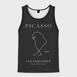 Майка-безрукавка мужская Птица на черном - Пабло Пикассо, цвет: 3D-черный